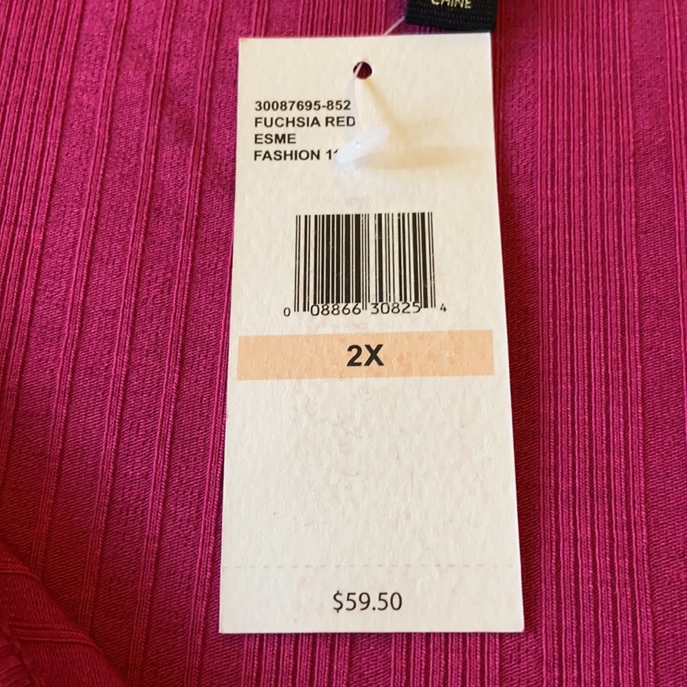 NEW! JESSICA SIMPSON βEsmeβ Fuchsia Peasant Blouse - Picture 12 of 15